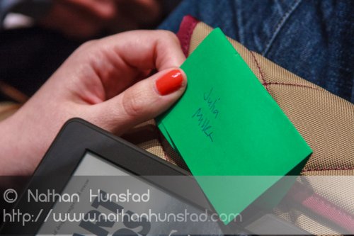 Julia Miller signs her ballot at the 2013 Minneapolis DFL Conven